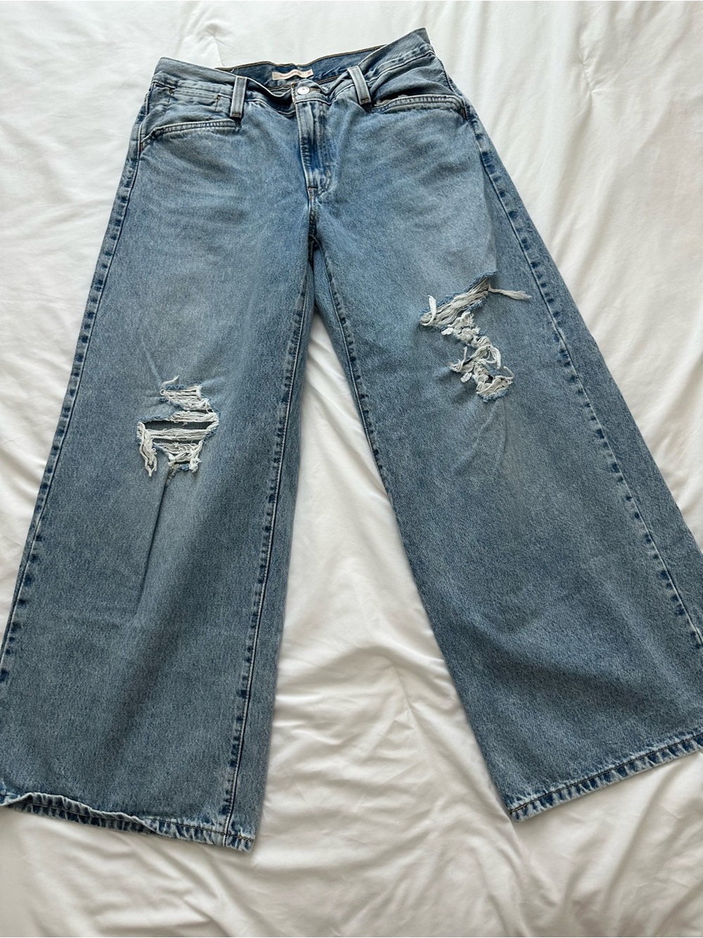 Levi's Light Blue ‘94 Baggy Wide Leg Distressed Jeans